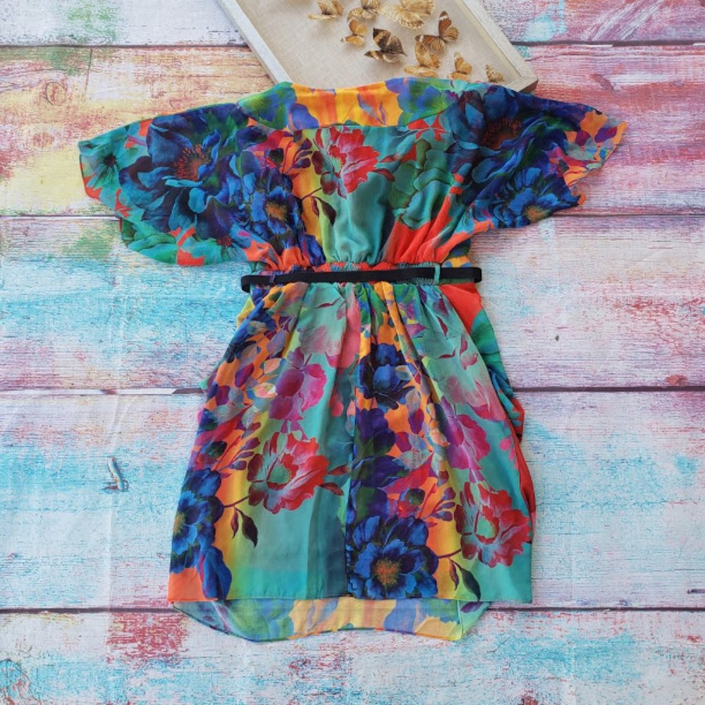 NWT City Chic Summer Faux Wrap Chiffon Dress - Picture 9 of 12